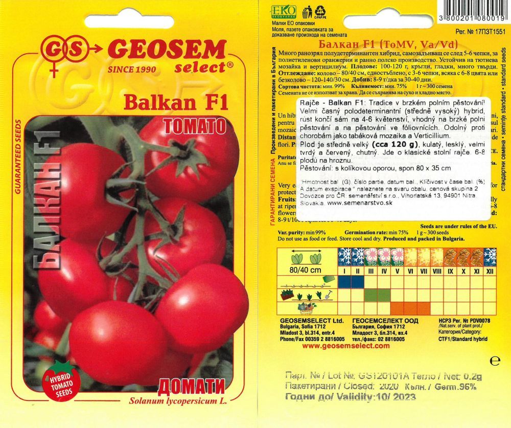 Bulharské rajče BALKAN F1