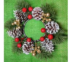 Vánoční věnec - šišky, jmelí
